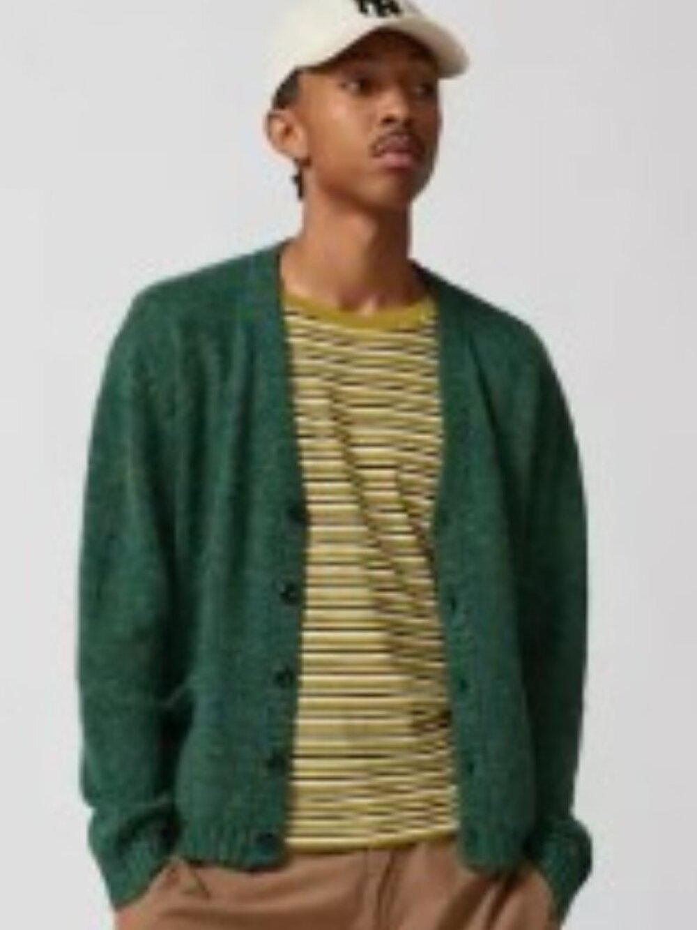 Urban Outfitters Green Knit Button Front Cardigan Sweater Pockets Size M - Picture 1 of 8